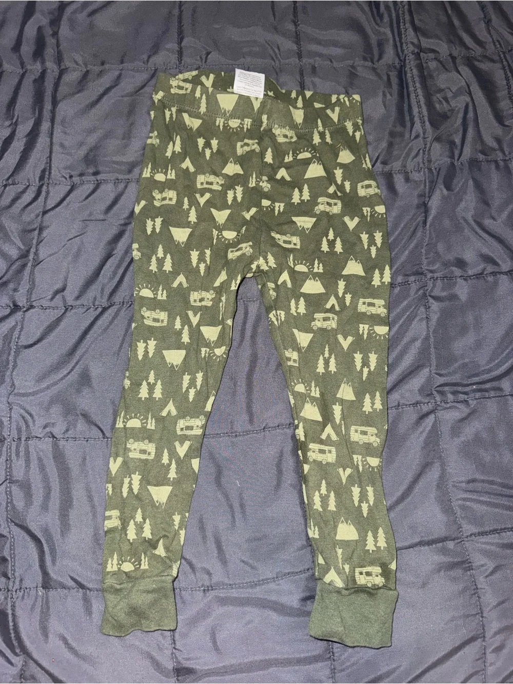 Carter's Olive Green Camper & Trees Print Leggings